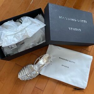Massimo Dutti Studio silver cage heels!
